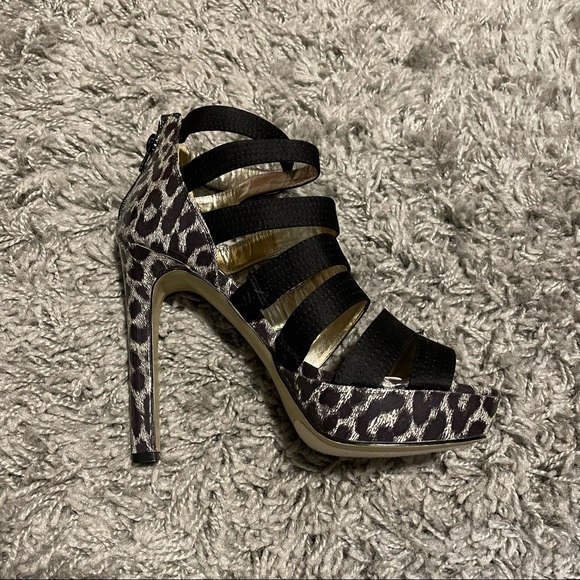 black cheetah heels